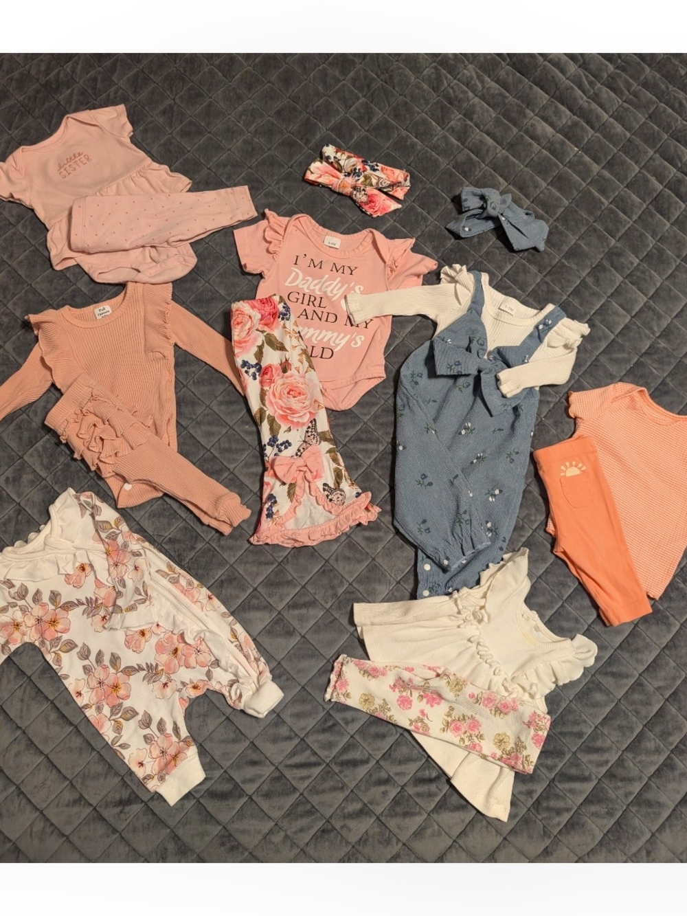 Girls Floral Pink Knit Bottoms - Brand Unspecified